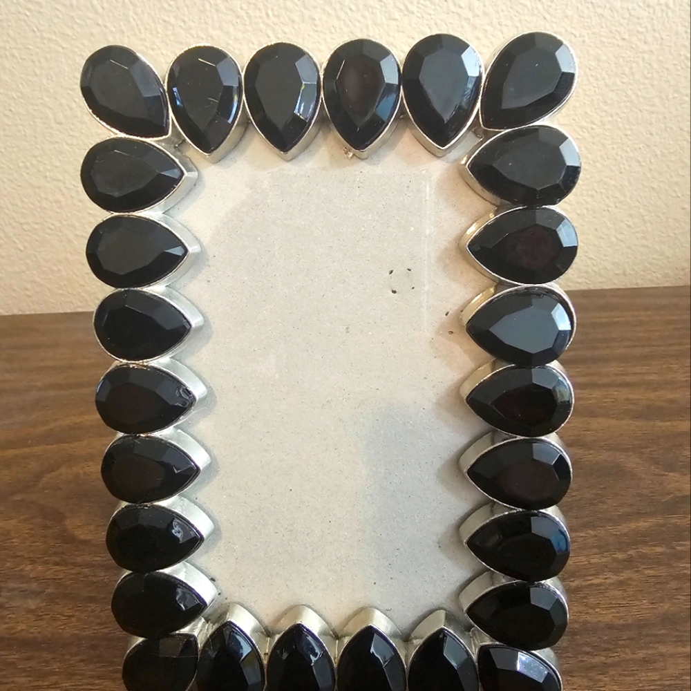 5 X 7 Black Teardrop Gemstone Photo Frame